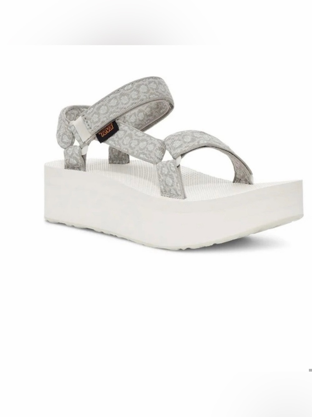 Teva Flatform Universal Gray White Platform Sandals Dorinda Light Casual Size 11